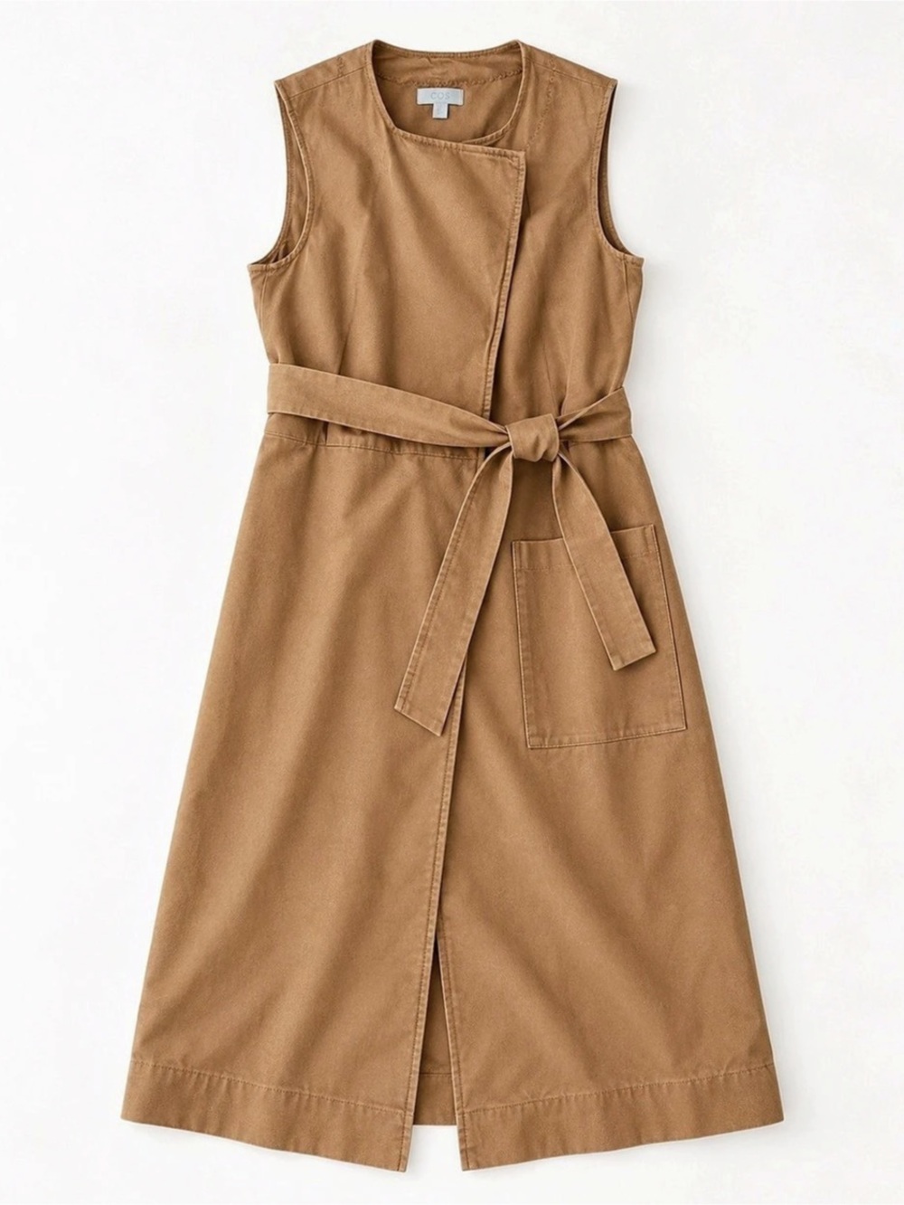 COS Utility Trench-Style Midi Dress Brown Wrap-Front Romper